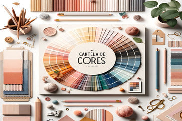 Paleta de cores em tons terrosos e quentes disposta em círculo, formando um degradê de cartela.