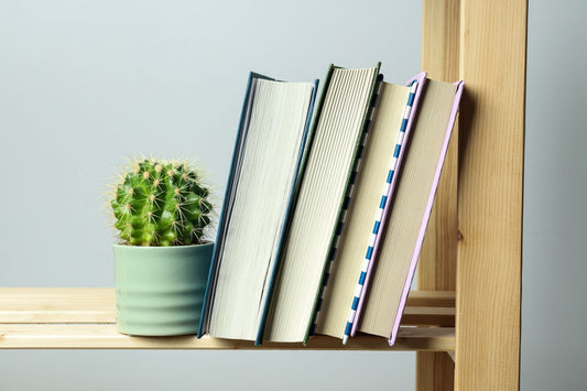 livros em uma estante