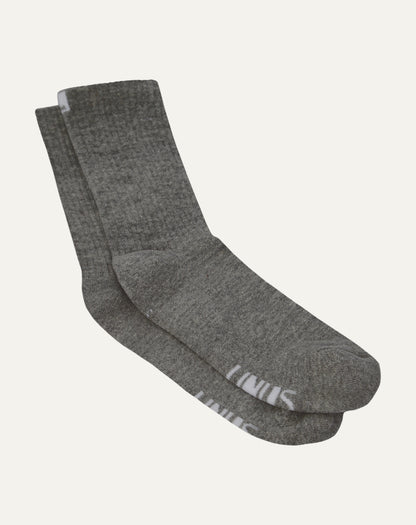 Meia Algodão Canelada Grafite