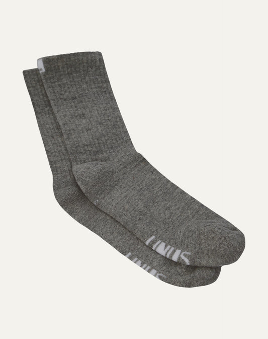 Meia Algodão Canelada Grafite