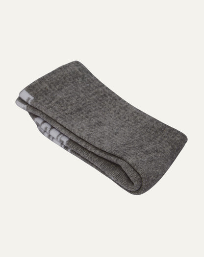 Meia Algodão Canelada Grafite