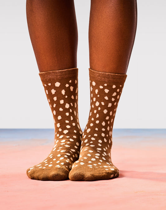 Meia Algodão Chital Caramelo