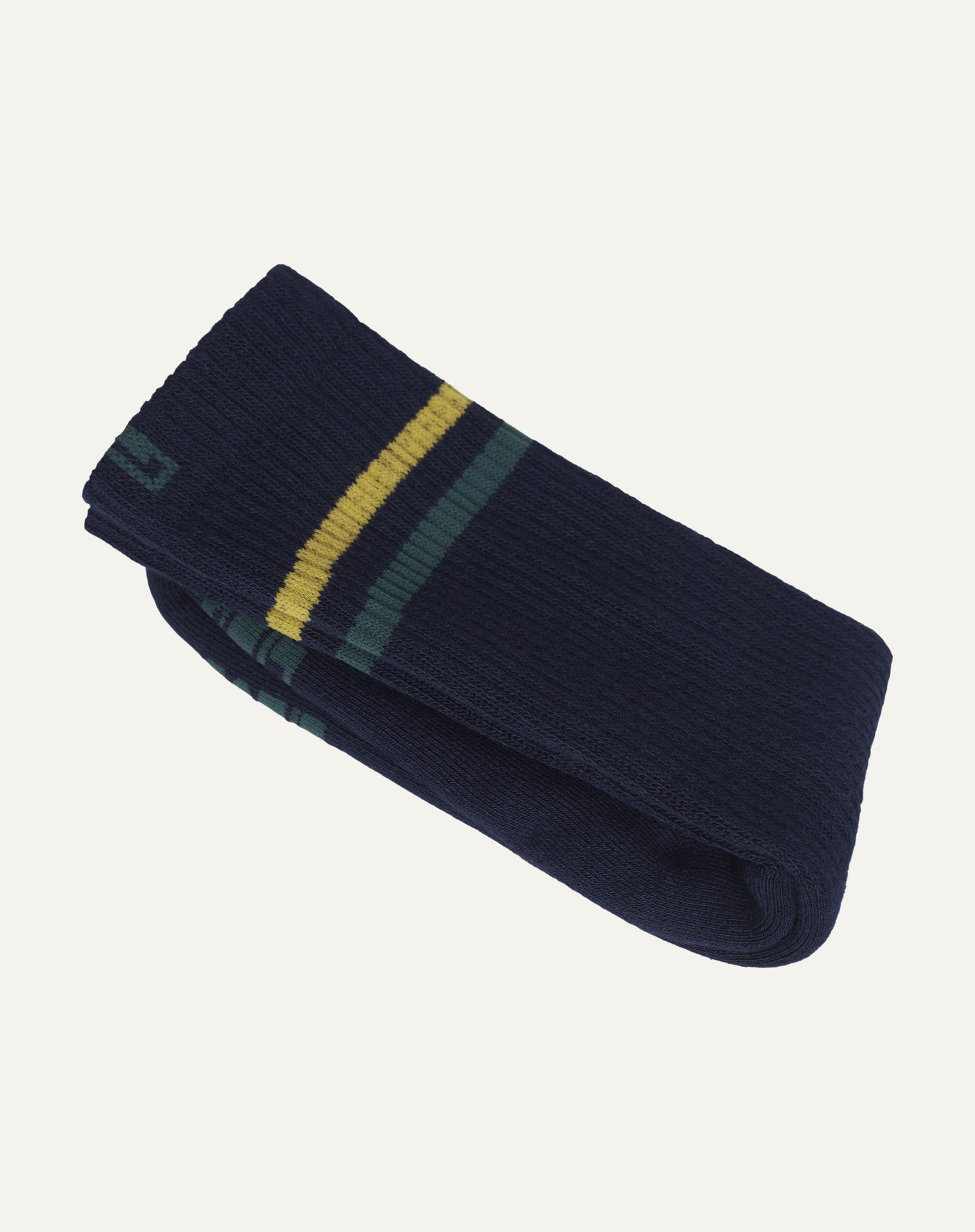 Meia Algodão Canelada Brasil Marinho