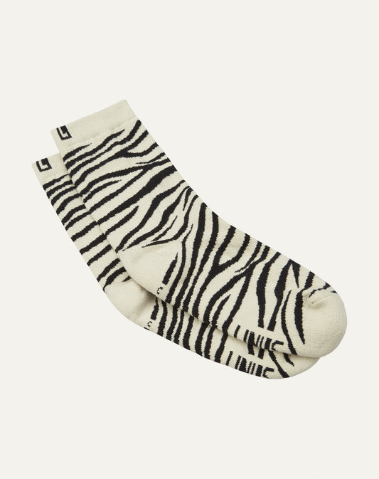 Meia Algodão Zebra Baunilha